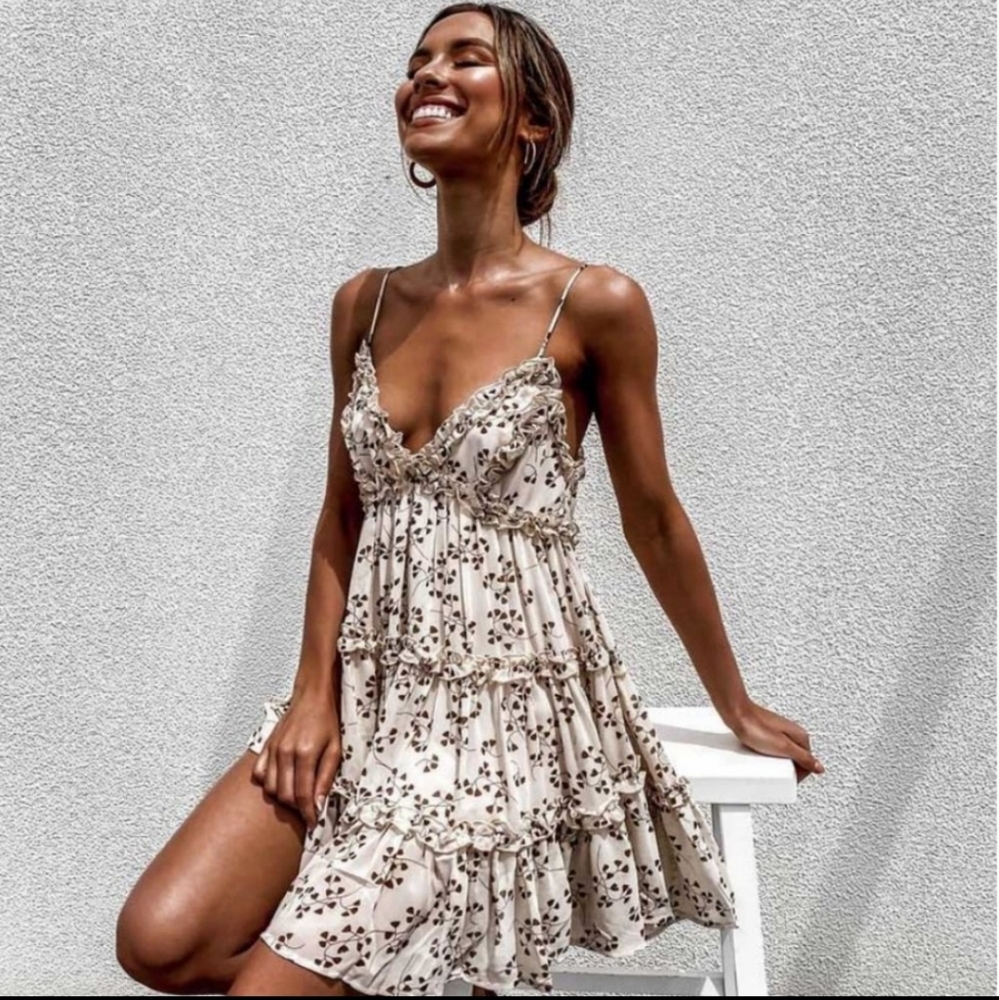 Floral Print Ruffle Dress